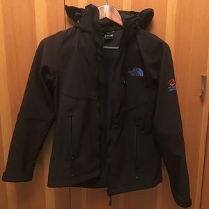 North Face black soft shell jacket